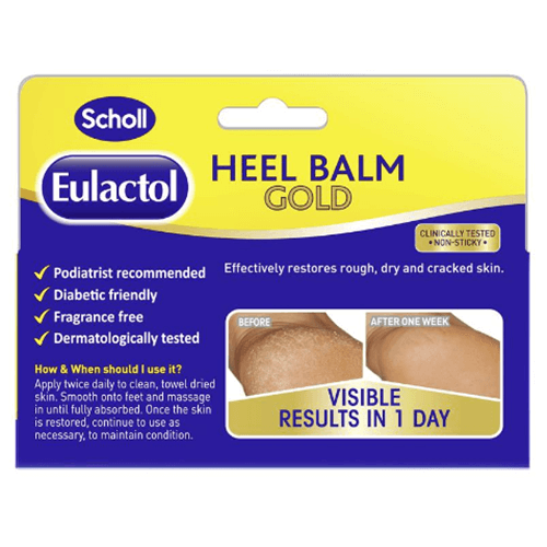 Scholl Eulactol Foot Heel Balm Gold 120ml - Rough Dry or Cracked Skin