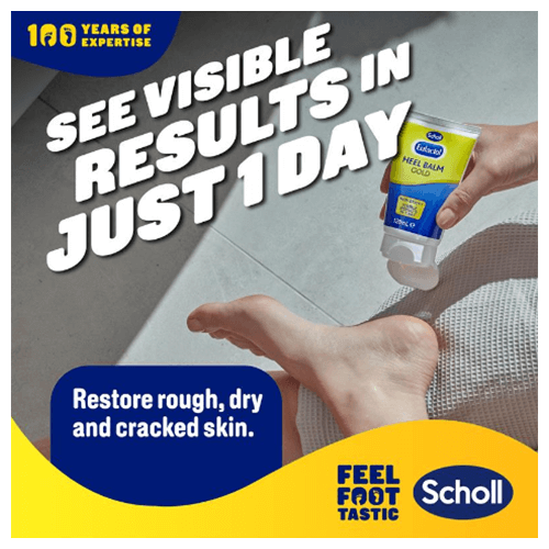 Scholl Eulactol Foot Heel Balm Gold 120ml - Rough Dry or Cracked Skin