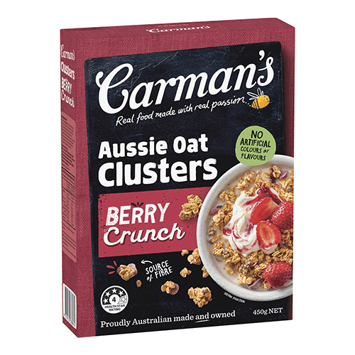 Carman's Aussie Oat Clusters Berry Crunch 450g