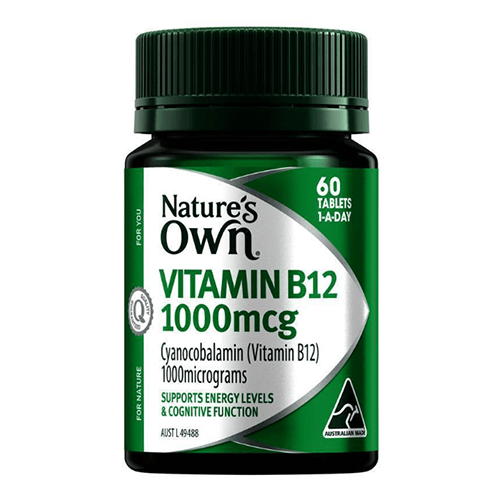 Nature's Own Vitamin B12 1000mcg with Vitamin B for Energy - 60 Tablets